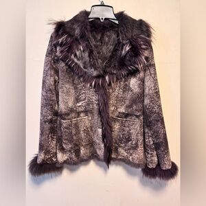 Blue Duck Rabbit Fur Coat in size M